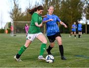 27 September 2024; Elsie Friel of Ireland and Emma Sohoel of Denmark during the cerebal palsy women's international series match between Ireland and Denmark at the AUL Complex in Dublin. Photo by Stephen McCarthy/Sportsfile