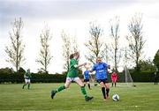 27 September 2024; Caroline Peterson of Denmark and Casey Keaney of Ireland during the cerebal palsy women's international series match between Ireland and Denmark at the AUL Complex in Dublin. Photo by Stephen McCarthy/Sportsfile