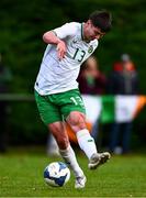 28 September 2024; Charlie Byrne of Ireland has a shot on goal during the Cerebal Palsy men's international series match between Ireland and Scotland at the AUL Complex in Dublin. Photo by Shauna Clinton/Sportsfile