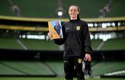 29 September 2024; Áine O’Gorman, Shamrock Rovers captain and Ireland WNT centurion, at the In Her Boots launch in Aviva Stadium, Dublin. Aviva, in partnership with the Football Association of Ireland (FAI), has launched In Her Boots, which is a new programme providing girls aged between 9-16 with specialist mentorship and coaching. Photo by Stephen McCarthy/Sportsfile