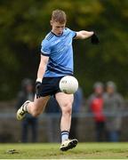 29 September 2024; Killian Kilkelly of Westport kicks a point from a free during the Mayo County Senior Club Football Championship quarter-final match between Breaffy and Westport at Breaffy in Mayo. Photo by Tom Beary/Sportsfile