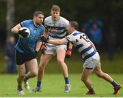29 September 2024; Lee Keegan of Westport is tackled by Tommy O'Reilly of Breaffy during the Mayo County Senior Club Football Championship quarter-final match between Breaffy and Westport at Breaffy in Mayo. Photo by Tom Beary/Sportsfile