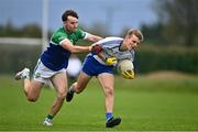 29 September 2024; Rob Fitzgerald of Naas in action against Sam Doran of Johnstownbridge during the Kildare County Senior Club Football Championship quarter-final match between Naas and Johnstownbridge at Manguard Park Hawkfield in Newbridge, Kildare. Photo by Tyler Miller/Sportsfile