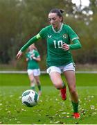 28 September 2024; Ella Kelly of Republic of Ireland during the women's U17 international friendly match between Republic of Ireland and Cymru at the AUL Complex in Clonsaugh, Dublin. Photo by Shauna Clinton/Sportsfile
