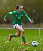 28 September 2024; Ella Kelly of Republic of Ireland during the women's U17 international friendly match between Republic of Ireland and Cymru at the AUL Complex in Clonsaugh, Dublin. Photo by Shauna Clinton/Sportsfile