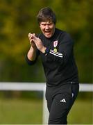 28 September 2024; Cymru head coach Peter Wilson before the women's U17 international friendly match between Republic of Ireland and Cymru at the AUL Complex in Clonsaugh, Dublin. Photo by Shauna Clinton/Sportsfile