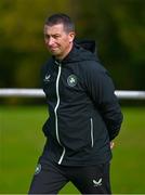 28 September 2024; Republic of Ireland head coach James Scott before the women's U17 international friendly match between Republic of Ireland and Cymru at the AUL Complex in Clonsaugh, Dublin. Photo by Shauna Clinton/Sportsfile