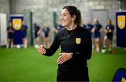 29 September 2024; Republic of Ireland women's team performance coach Ivi Casagrande during the launch of the In Her Boots programme at the Aviva Stadium in Dublin. In Her Boots programme is an education and awareness-based programme aimed at the football volunteer workforce across Ireland working with female players (9-16years). The programme will focus on topics that are vital for the participation and retention of young female players in football across Ireland. This new approach to female player development, celebrates and informs all levels of your club on a national scale. Photo by Stephen McCarthy/Sportsfile