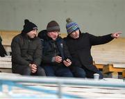 29 September 2024; Tipperary senior hurling manager Liam Cahill, right, with selector TJ Ryan centre, and coach Michael Bevans, during the Tipperary County Senior Club Hurling Championship semi-final match between Loughmore Castleiney and Thurles Sarsfields at FBD Semple Stadium in Thurles, Tipperary. Photo by Michael P Ryan/Sportsfile