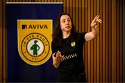 29 September 2024; Republic of Ireland women's team physiotherapist Angela Kenneally during the launch of the In Her Boots programme at the Aviva Stadium in Dublin. In Her Boots programme is an education and awareness-based programme aimed at the football volunteer workforce across Ireland working with female players (9-16years). The programme will focus on topics that are vital for the participation and retention of young female players in football across Ireland. This new approach to female player development, celebrates and informs all levels of your club on a national scale. Photo by Stephen McCarthy/Sportsfile