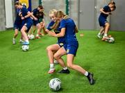 29 September 2024; Practical demonstrations with Republic of Ireland women's team performance coach Ivi Casagrande during the launch of the In Her Boots programme at the Aviva Stadium in Dublin. In Her Boots programme is an education and awareness-based programme aimed at the football volunteer workforce across Ireland working with female players (9-16years). The programme will focus on topics that are vital for the participation and retention of young female players in football across Ireland. This new approach to female player development, celebrates and informs all levels of your club on a national scale. Photo by Stephen McCarthy/Sportsfile