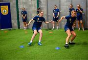 29 September 2024; Practical demonstrations with Republic of Ireland women's team performance coach Ivi Casagrande during the launch of the In Her Boots programme at the Aviva Stadium in Dublin. In Her Boots programme is an education and awareness-based programme aimed at the football volunteer workforce across Ireland working with female players (9-16years). The programme will focus on topics that are vital for the participation and retention of young female players in football across Ireland. This new approach to female player development, celebrates and informs all levels of your club on a national scale. Photo by Stephen McCarthy/Sportsfile