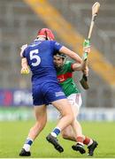 29 September 2024; Tomás McGrath of Loughmore-Castleiney in action against James Armstrong of Thurles Sarsfields during the Tipperary County Senior Club Hurling Championship semi-final match between Loughmore Castleiney and Thurles Sarsfields at FBD Semple Stadium in Thurles, Tipperary. Photo by Michael P Ryan/Sportsfile