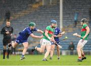 29 September 2024; Liam Treacy of Loughmore-Castleiney in action against Darragh Stakelum of Thurles Sarsfields during the Tipperary County Senior Club Hurling Championship semi-final match between Loughmore Castleiney and Thurles Sarsfields at FBD Semple Stadium in Thurles, Tipperary. Photo by Michael P Ryan/Sportsfile