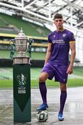 30 September 2024; Wexford's Lewis Temple poses for a portrait during the Sports Direct Men's FAI Cup semi-finals media day at the Aviva Stadium in Dublin. Photo by Stephen McCarthy/Sportsfile