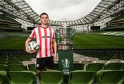30 September 2024; Derry City's Ciaran Coll poses for a portrait during the Sports Direct Men's FAI Cup semi-finals media day at the Aviva Stadium in Dublin. Photo by Stephen McCarthy/Sportsfile