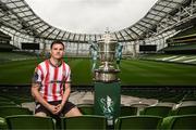 30 September 2024; Derry City's Ciaran Coll poses for a portrait during the Sports Direct Men's FAI Cup semi-finals media day at the Aviva Stadium in Dublin. Photo by Stephen McCarthy/Sportsfile