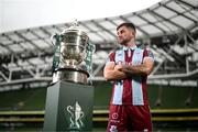 30 September 2024; Drogheda United's Luke Heeney poses for a portrait during the Sports Direct Men's FAI Cup semi-finals media day at the Aviva Stadium in Dublin. Photo by Stephen McCarthy/Sportsfile