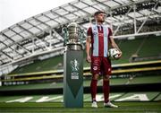 30 September 2024; Drogheda United's Luke Heeney poses for a portrait during the Sports Direct Men's FAI Cup semi-finals media day at the Aviva Stadium in Dublin. Photo by Stephen McCarthy/Sportsfile