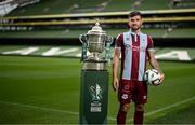 30 September 2024; Drogheda United's Luke Heeney poses for a portrait during the Sports Direct Men's FAI Cup semi-finals media day at the Aviva Stadium in Dublin. Photo by Stephen McCarthy/Sportsfile