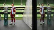 30 September 2024; Drogheda United's Douglas James Taylor poses for a portrait during the Sports Direct Men's FAI Cup semi-finals media day at the Aviva Stadium in Dublin. Photo by Stephen McCarthy/Sportsfile