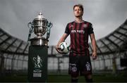 30 September 2024; Bohemians' Alex Grieve poses for a portrait during the Sports Direct Men's FAI Cup semi-finals media day at the Aviva Stadium in Dublin. Photo by Stephen McCarthy/Sportsfile