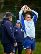 30 September 2024; Scott Penny during Leinster rugby training at UCD in Dublin. Photo by Brendan Moran/Sportsfile