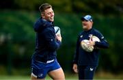 30 September 2024; Lee Barron during Leinster rugby training at UCD in Dublin. Photo by Brendan Moran/Sportsfile