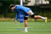 30 September 2024; Caelan Doris during Leinster rugby training at UCD in Dublin. Photo by Brendan Moran/Sportsfile