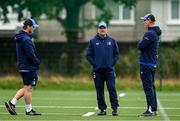 30 September 2024; Assistant coach Tyler Bleyendaal, left, senior coach Jacques Nienaber, centre, and Head coach Leo Cullen during Leinster rugby training at UCD in Dublin. Photo by Brendan Moran/Sportsfile