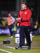 27 September 2024; St Patrick's Athletic coach Brian Gartland during the SSE Airtricity Men's Premier Division match between Shamrock Rovers and St Patrick's Athletic at Tallaght Stadium in Dublin. Photo by Piaras Ó Mídheach/Sportsfile