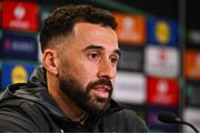 2 October 2024; Roberto Lopes speaks to the media during a Shamrock Rovers press conference at Tallaght Stadium in Dublin Photo by Ben McShane/Sportsfile