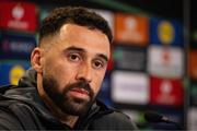 2 October 2024; Roberto Lopes speaks to the media during a Shamrock Rovers press conference at Tallaght Stadium in Dublin Photo by Ben McShane/Sportsfile