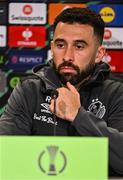 2 October 2024; Roberto Lopes speaks to the media during a Shamrock Rovers press conference at Tallaght Stadium in Dublin Photo by Ben McShane/Sportsfile