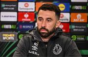 2 October 2024; Roberto Lopes speaks to the media during a Shamrock Rovers press conference at Tallaght Stadium in Dublin Photo by Ben McShane/Sportsfile