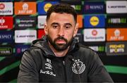 2 October 2024; Roberto Lopes speaks to the media during a Shamrock Rovers press conference at Tallaght Stadium in Dublin Photo by Ben McShane/Sportsfile