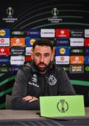 2 October 2024; Roberto Lopes speaks to the media during a Shamrock Rovers press conference at Tallaght Stadium in Dublin Photo by Ben McShane/Sportsfile