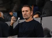 3 October 2024; Former Republic of Ireland international Robbie Keane in attendance before the UEFA Conference League 2024/25 league phase match between Shamrock Rovers and APOEL at Tallaght Stadium in Dublin. Photo by Stephen McCarthy/Sportsfile