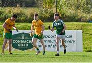 6 October 2024; Matthew Murphy of Mohill, right, celebrates scoring a late point to take the game to a replay during the Leitrim County Senior Club Football Championship final match between Ballinamore Sean O'Heslins and Mohill at Ballinamore Sean O'Heslins GAA Club in Leitrim. Photo by Sam Barnes/Sportsfile