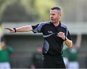6 October 2024; Referee Enda Egan during the Leitrim County Senior Club Football Championship final match between Ballinamore Sean O'Heslins and Mohill at Ballinamore Sean O'Heslins GAA Club in Leitrim. Photo by Sam Barnes/Sportsfile