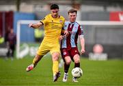 6 October 2024; Conor Kane of Drogheda United in action against Darragh Levingston of Wexford during the Sports Direct Men’s FAI Cup semi-final match between Drogheda United and Wexford at Weavers Park in Drogheda, Louth. Photo by Ben McShane/Sportsfile