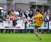 6 October 2024; Paul Honeyman of Ballinamore Sean O'Heslins scores a free to take the lead during the Leitrim County Senior Club Football Championship final match between Ballinamore Sean O'Heslins and Mohill at Ballinamore Sean O'Heslins GAA Club in Leitrim. Photo by Sam Barnes/Sportsfile