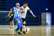 6 October 2024; Daniel O'Reilly of Finn Harps in action against Jamie Linden of Dundalk during the FAI League of Ireland Down Syndrome Festival at the National Indoor Arena Futsal Courts in Dublin. Photo by Shauna Clinton/Sportsfile