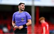 6 October 2024; Referee Eric Eaton during the EA SPORTS MU17 LOI Mark Farren Cup match between Shelbourne and Kerry FC at Tolka Park in Dublin. Photo by Tyler Miller/Sportsfile