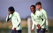 7 October 2024; Aidomo Emakhu during a Republic of Ireland Under 21 training session at the FAI National Training Centre in Dublin. Photo by Ramsey Cardy/Sportsfile