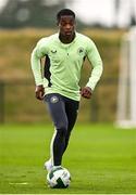7 October 2024; Aidomo Emakhu during a Republic of Ireland Under 21 training session at the FAI National Training Centre in Dublin. Photo by Ramsey Cardy/Sportsfile