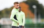 7 October 2024; Sam Curtis during a Republic of Ireland Under 21 training session at the FAI National Training Centre in Dublin. Photo by Ramsey Cardy/Sportsfile
