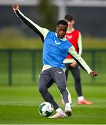 7 October 2024; Aidomo Emakhu during a Republic of Ireland Under 21 training session at the FAI National Training Centre in Dublin. Photo by Ramsey Cardy/Sportsfile
