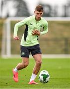 7 October 2024; Mason Melia during a Republic of Ireland Under 21 training session at the FAI National Training Centre in Dublin. Photo by Ramsey Cardy/Sportsfile