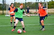 7 October 2024; Sophie Byrne, left, during the FAI/ Fingal Girls' TY Course at TUD in Blanchardstown, Dublin. Photo by Shauna Clinton/Sportsfile
